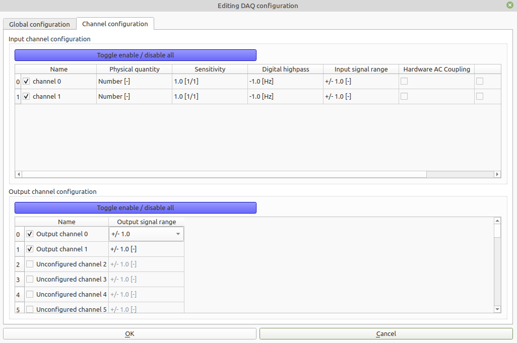 Second tab of DAQ Configuration editor