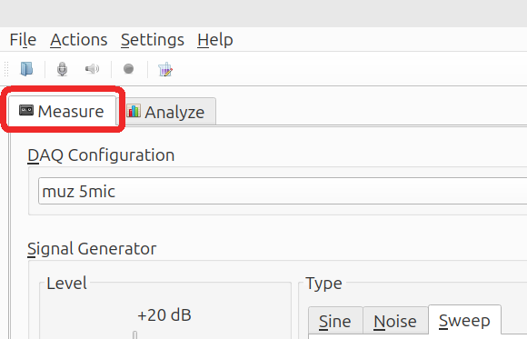 Measure tab - the tab itself