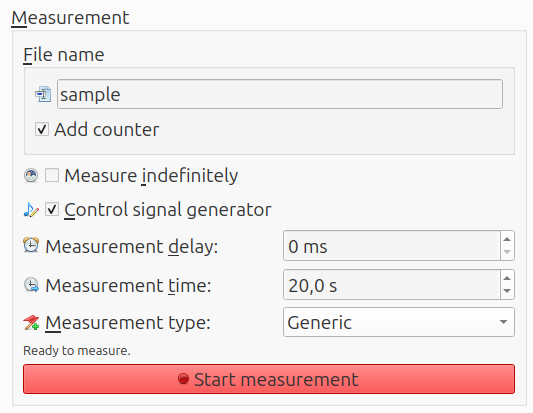 Measurement settings