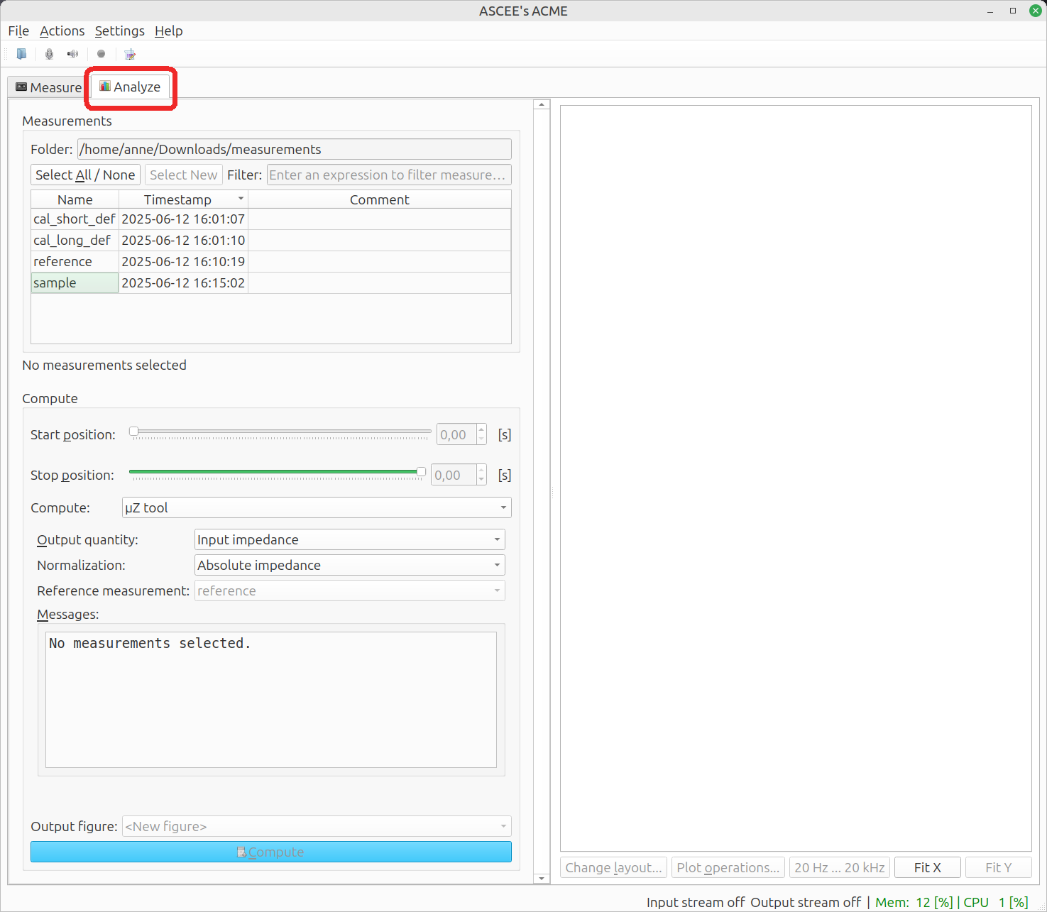 Analyze tab